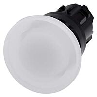 SIEMENS Tlačítko hřibové, osvětlené, 22 mm, kulaté, plast, bílá, 40 mm