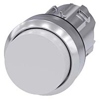 SIEMENS Tlačítko, 22 mm, kulaté, kov, s vysokým leskem, bílá, knoflík stiskací
