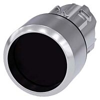 SIEMENS Tlačítko, 22 mm, kulaté, kov, s vysokým leskem, černá barva, čelní kroužek