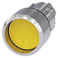 SIEMENS Tlačítko, 22 mm, kulaté, kov, s vysokým leskem, žlutá barva, čelní kroužek