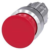 SIEMENS Tlačítko hřibové, 22 mm, kulaté, kov, s vysokým leskem, červená, 30 mm