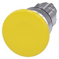 SIEMENS Tlačítko hřibové, 22 mm, kulaté, kov, s vysokým leskem, žlutá barva, 40 mm