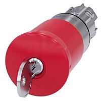 SIEMENS Tlačítko hřibové nouzového zastavení, 22 mm, kulaté, kov, s vysokým leskem, červená, se zámkem CES
