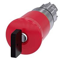 SIEMENS Tlačítko hřibové nouzového zastavení, 22 mm, kulaté, kov, s vysokým leskem, červená, se zámkem CES