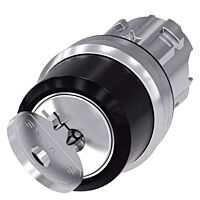 SIEMENS Spínač klíčový RONIS, 22 mm, kulatý, kov, s vysokým leskem, vytažení klíče O