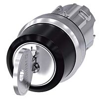 SIEMENS Spínač klíčový RONIS, 22 mm, kulatý, kov, s vysokým leskem, vytažení klíče O