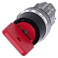 SIEMENS Spínač klíčový O.M.R 22 mm, kulatý, kov, s vysokým leskem, červená, vytažení klíče O