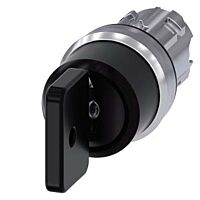 SIEMENS Spínač klíčový O.M.R 22 mm, kulatý, kov, s vysokým leskem, černá barva, vytažení klíče O