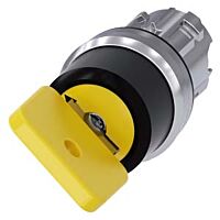 SIEMENS Spínač klíčový O.M.R 22 mm, kulatý, kov, s vysokým leskem, žlutá barva, vytažení klíče O