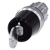 SIEMENS Spínač klíčový CES, 22 mm, kulatý, kov, s vysokým leskem, vytažení klíče O