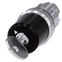 SIEMENS Spínač klíčový CES, 22 mm, kulatý, kov, s vysokým leskem, vytažení klíče O
