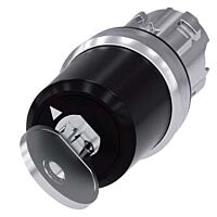 SIEMENS Spínač klíčový BKS, 22 mm, kulatý, kov, s vysokým leskem, vytažení klíče O