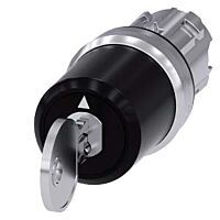 SIEMENS Spínač klíčový BKS, 22 mm, kulatý, kov, s vysokým leskem, vytažení klíče O