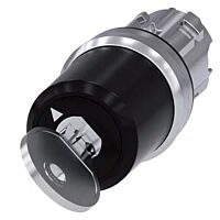 SIEMENS Spínač klíčový BKS, 22 mm, kulatý, kov, s vysokým leskem, vytažení klíče O+I