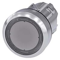 SIEMENS Tlačítko, osvětlené, 22 mm, kulaté, kov, s vysokým leskem, čirá, knoflík stiskací