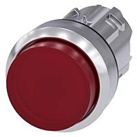 SIEMENS Tlačítko, osvětlené, 22 mm, kulaté, kov, s vysokým leskem, červené, knoflík stiskací