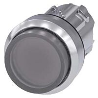 SIEMENS Tlačítko, osvětlené, 22 mm, kulaté, kov, s vysokým leskem, čirá, knoflík stiskací