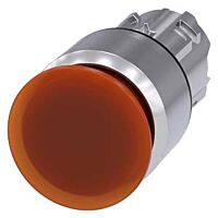 SIEMENS Tlačítko hřibové, osvětlené, 22 mm, kulaté, kov, s vysokým leskem, amber 30 mm
