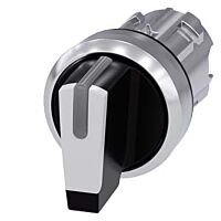SIEMENS Spínač otočný, prosvětlený, 22 mm, kulatý, kov, s vysokým leskem, bílý
