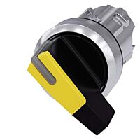 SIEMENS Spínač otočný, s osvětlením, 22 mm, kulatý, kov, s vysokým leskem, žlutá barva