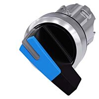 SIEMENS Spínač otočný, s osvětlením, 22 mm, kulatý, kov, s vysokým leskem, modrá