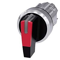 SIEMENS Spínač otočný, s osvětlením, 22 mm, kulatý, kov, s vysokým leskem, červená