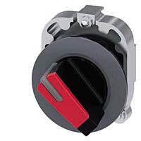 SIEMENS Spínač otočný, s osvětlením, 30 mm, kulatý, kov, matné provedení, červená
