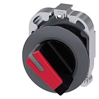 SIEMENS Spínač otočný, s osvětlením, 30 mm, kulatý, kov, matné provedení, červená