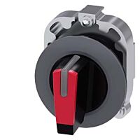 SIEMENS Spínač otočný, s osvětlením, 30 mm, kulatý, kov, matné provedení, červená