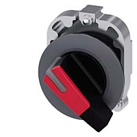 SIEMENS Spínač otočný, s osvětlením, 30 mm, kulatý, kov, matné provedení, červená