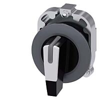 SIEMENS Spínač otočný, prosvětlený, 30 mm, kulatý, kov, matný, bílý
