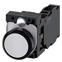 SIEMENS Tlačítko, 22 mm, kulaté, plast, šedá, knoflík stiskací, 1 NO + 1 NC