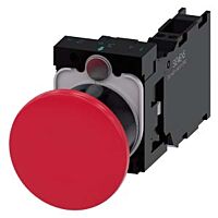 SIEMENS Tlačítko hřibové, 22 mm, kulaté, plast, červená, 1 NO + 1 NC
