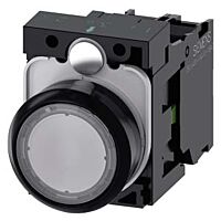 SIEMENS Tlačítko, osvětlené, 22 mm, kulaté, plast, čirá, 1 NO, AC230V
