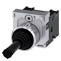 SIEMENS Spínač křížový, 22 mm, kulatý, kov s vysokým leskem, černá barva, vodorovný západkový