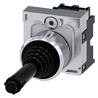 SIEMENS Spínač křížový, 22 mm, kulatý, kov s vysokým leskem, černá barva, svislý západkový