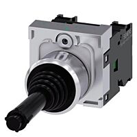 SIEMENS Spínač křížový, 22 mm, kulatý, kov, s vysokým leskem, černá barva, 1 NO, 1 NO