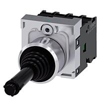 SIEMENS Spínač křížový, 22 mm, kulatý, kov, s vysokým leskem, černá barva, 1 NO, 1 NO, 1 NO, 1 NO