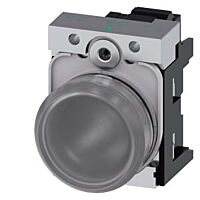 SIEMENS Signálka 22 mm, kulatá, kov, s vysokým leskem, čirá, čočka, hladká, AC/DC 24V