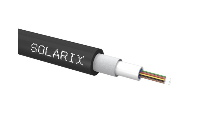 SOLARIX Univerzální kabel CLT Solarix 12VL 50/125 5.8mm LSOH Eca OM2 černý SXKO-CLT-12-OM2-LSOH