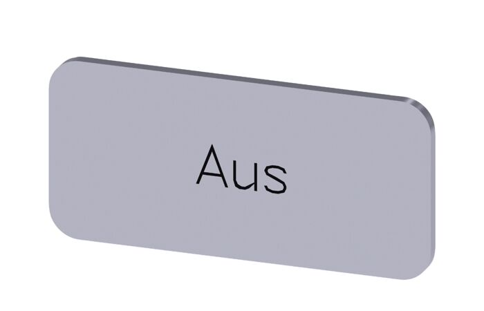 SIEMENS Štítek popisný 12,5 x 27 mm, štítek stříbrný, popisek AUS