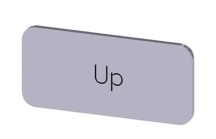 SIEMENS Štítek popisný 12,5 x 27 mm, štítek stříbrný, popisek UP