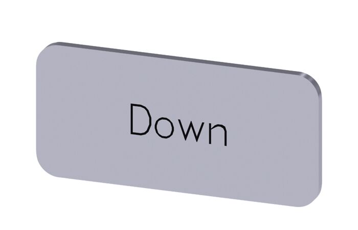 SIEMENS Štítek popisný 12,5 x 27 mm, štítek stříbrný, popisek DOWN