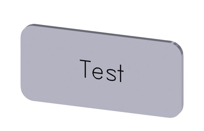 SIEMENS Štítek popisný 12,5 x 27 mm, štítek stříbrný, popisek TEST