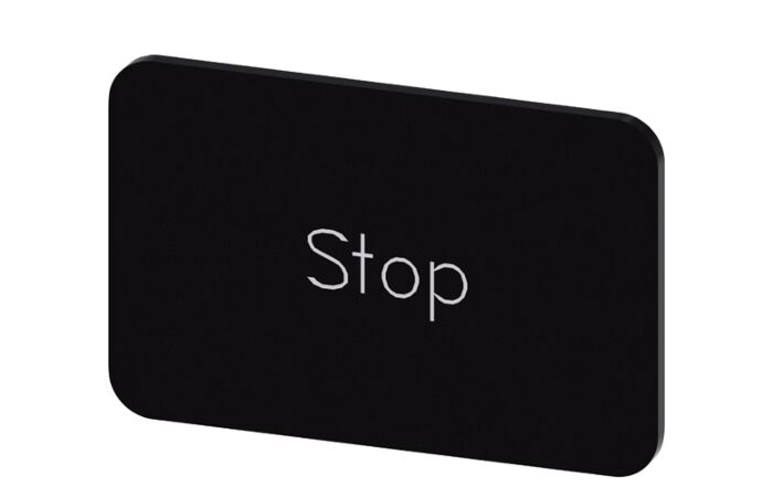 SIEMENS Štítek popisný 17,5 x 27 mm, štítek černý, popisek STOP
