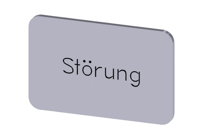 SIEMENS Štítek popisný 17,5 x 27 mm, štítek stříbrný, popisek STÖRUNG
