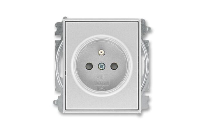 ABB Zásuvka TIME, TIME ABRO 5519E-A02357 08,jednonásobná, chráněná, s clonkami, bezšroubová,titanová