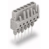 WAGO Konektor 232-143/005-000 (zásuvka) pro řadové svorky Kolíky 0,6 × 1 mm Rovné provedení, šedá