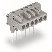 WAGO Konektor 232-244/005-000 (zásuvka) pro řadové svorky Kolíky 0,6 × 1 mm Úhlové provedení, šedá