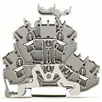 WAGO Svorka 2002-2257 dvoupatrová pro ochranný vodič průchozí 2,5 mm², šedá